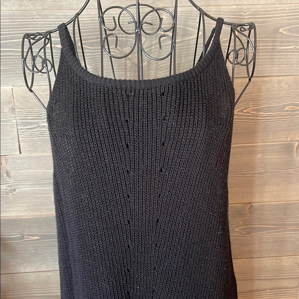 Elegant Black Knit Dress/long tank - Picture 3 of 4